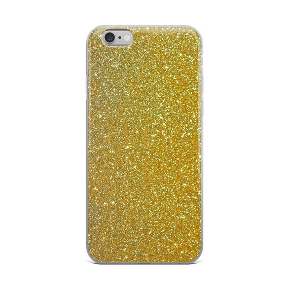 Iphone Case Decorated With Gold Glitter Etsy