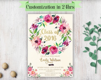 graduation invitations etsy
