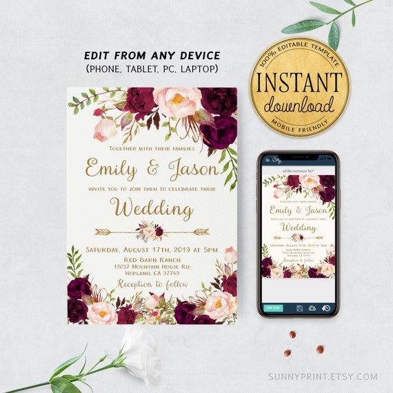 Floral marriage invitation template Wedding ceremony invitation Printable wedding ceremony invitations Wedding day invitation preset printable Instantaneous down load #sd18b picture about Etsy Wedding Invitations Printable named Floral marriage ceremony invitation template Wedding day invitation Printable marriage ceremony invitations Marriage invitation established printable Prompt obtain #sd18b