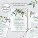 Greenery wedding invitation template Bohemian Wedding invitation Printable invites set Wedding invitations set INSTANT DOWNLOAD Corjl #wd04a