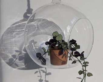 A String Of Paper Hearts. Glass Bauble/Hanger