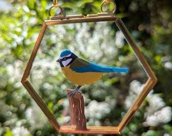 Paper-cut Bluetit Wall Hanging Pendant.