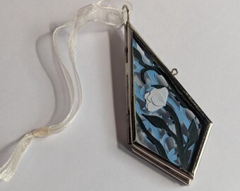 Mini Paper-cut Flower Wall Hanging Pendant Silver