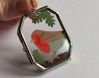 Mini Paper-cut Robin Wall Hanging Pendant.
