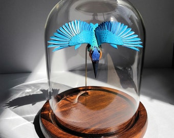 Dive. Paper-cut Kingfisher Sculpture. 2024