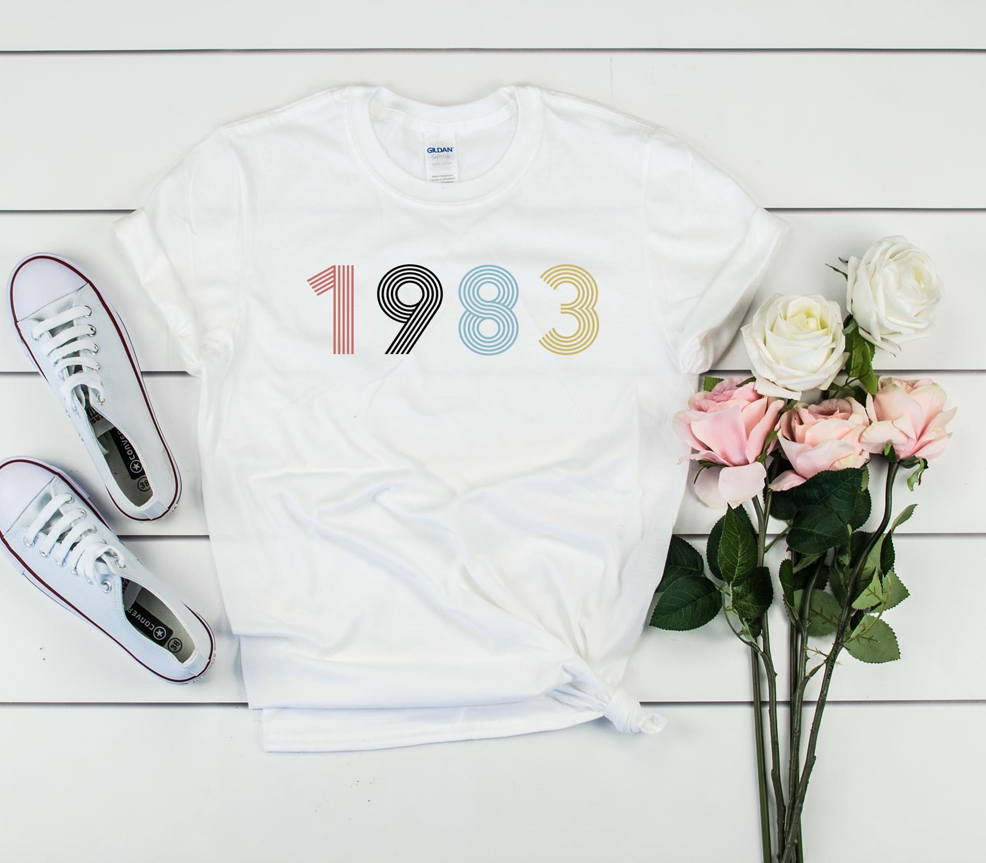 Discover 40th birthday t shirts,retro 1983 t-shirt for her and him ,40th birthday T-Shirt