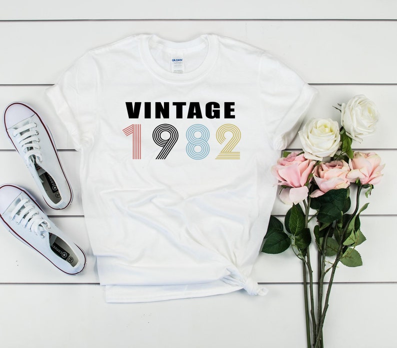 40th birthday shirt,Vintage retro 1982 t-shirt, gift for her and him, - 40th Birthday t shirt, 40th birthday gift 