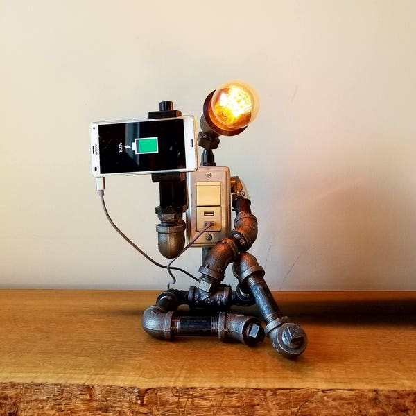 Daydreamer l Industrial Pipe Robot with 2 USB Ports and Phone Holder