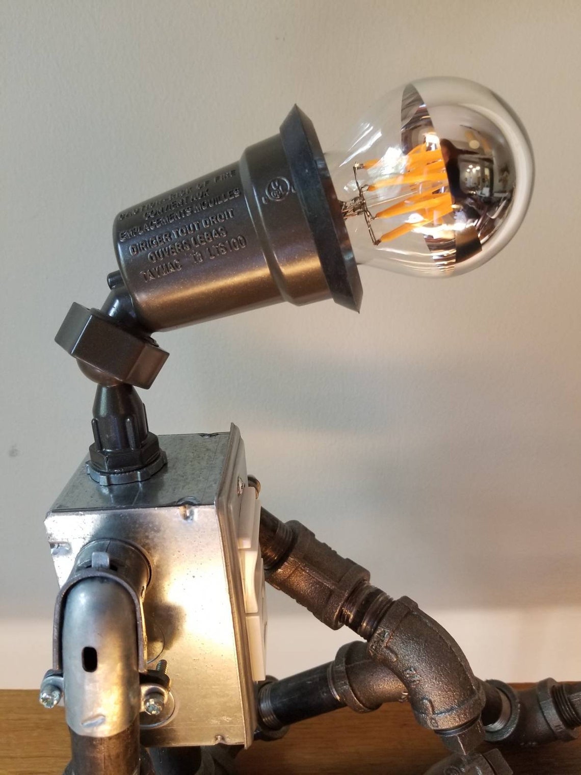 The Day Dreamer Industrial Robot Lamp With 2 USB Ports Etsy