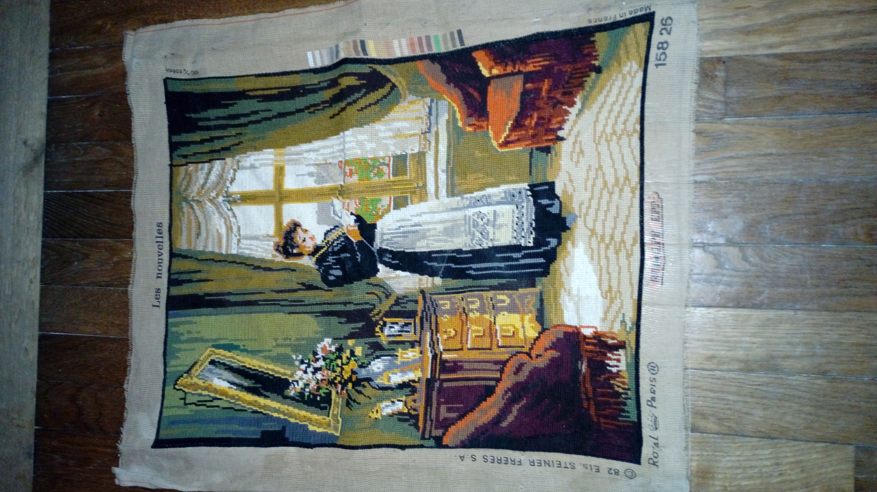 Canevas, Toile Au Point de Croix Vintage
