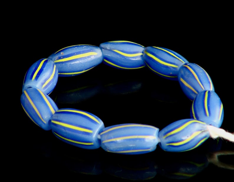 Antique Venetian blue Water Melon beads V 864