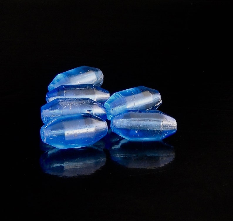 Six antique Czech beads V 374