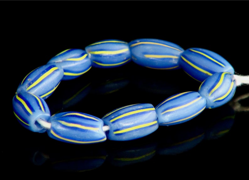 Antique Venetian blue Water Melon beads V 864