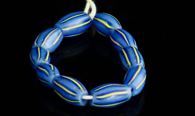 Antique Venetian blue Water Melon beads V 864