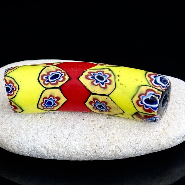 Old Venetian Millefiori banded elbow bead: V 437