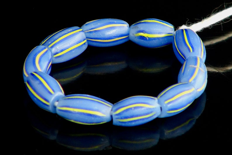 Antique Venetian blue Water Melon beads V 864