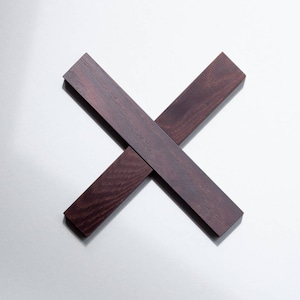 Minimalist Thermo Ash Wood Trivet, Scandinavian Dark Wood Hot Pot Stand, Modern Cross Trivet, Modular Two Piece Kitchen Design