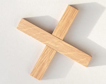 Scandinavian Oak Wood Trivet, Minimalist Kitchen Decor, Solid Wood Hot Pot Stand, Modular 2-Piece Design, Nordic Decor
