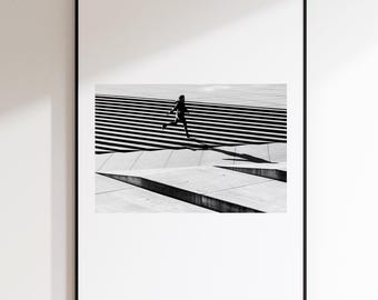 Gallery Style Black and White Architecture Photo – Freedom Tallinn, Minimalist Fine Art Print with White Borders, Nordic Wall Art