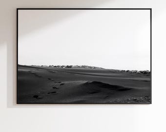 Rhythm,  Minimalist Black Sand Landscape Print, Iceland Photography, Scandinavian Wall Art, Monochrome Fine Art
