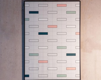 URBAN – Minimalist Geometric Art Print (50x70 cm) | Contemporary Abstract Wall Art | Limited Edition Signed Poster