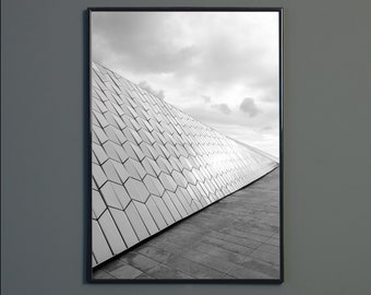 Lisbon Art Photography Prints, Portugal Photo, Maat museum, Black and white Travel Photo, Minimal architecture, Modern Contemporary Wall Art