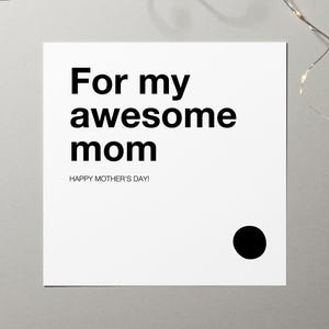 Tarjeta del Día de la Madre "Para mi increíble mamá", descarga instantánea, tarjeta imprimible del Día de la Madre, tarjeta moderna y sencilla para mamá, tarjeta cuadrada