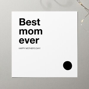 Tarjeta "La mejor mamá del mundo", tarjeta minimalista para el Día de la Madre, descarga digital imprimible, tarjeta del Día de la Madre para mamá, digital, tarjeta sencilla para niños.