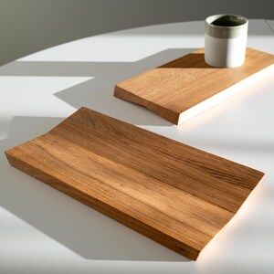 Oak Serving Board FOLD – Scandinavian Solid Wood Tapas & Cheese Board, Minimalist Bread Board image 2