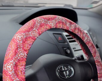 steering wheel cover – Men’s and women’s car accessory, steer cover, automobile wheel cover, car decor – car gift idea for her, for him