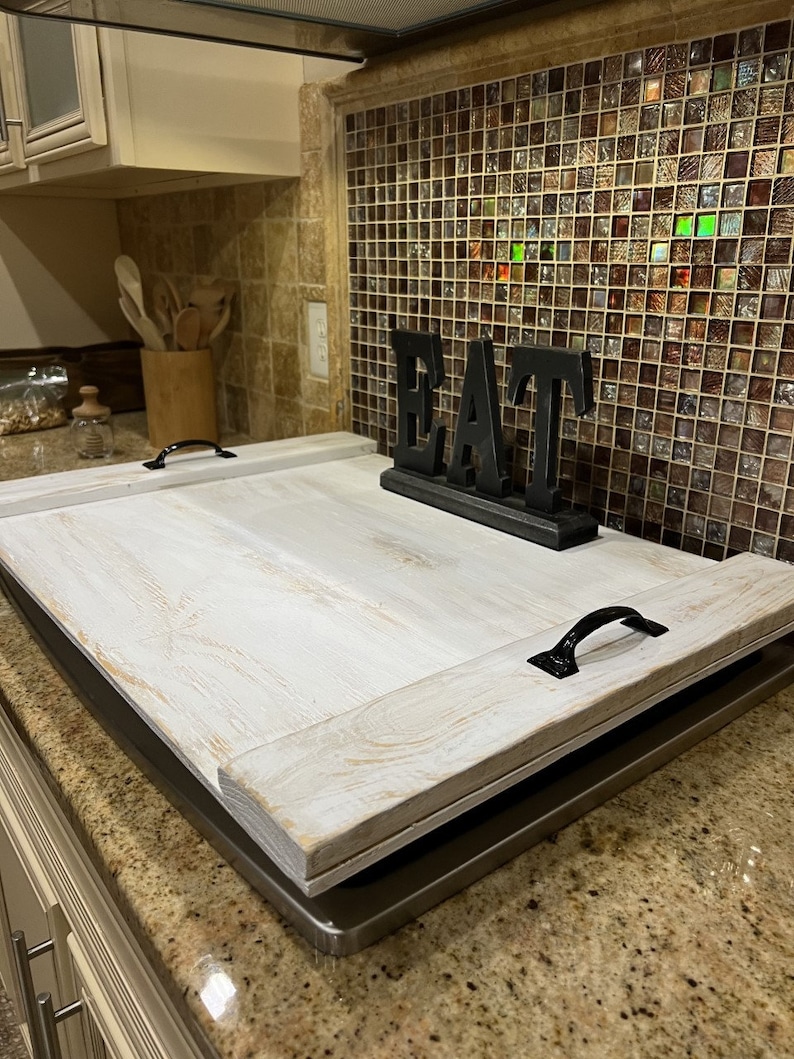 Rustic White Noodle Board Stove Top Cover Tray 22x 30 Standard Size Etsy