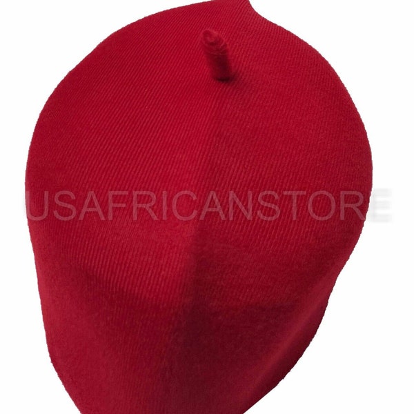 Red Igbo Cap For Men, Igbo Traditional Red Cap, Chieftaincy