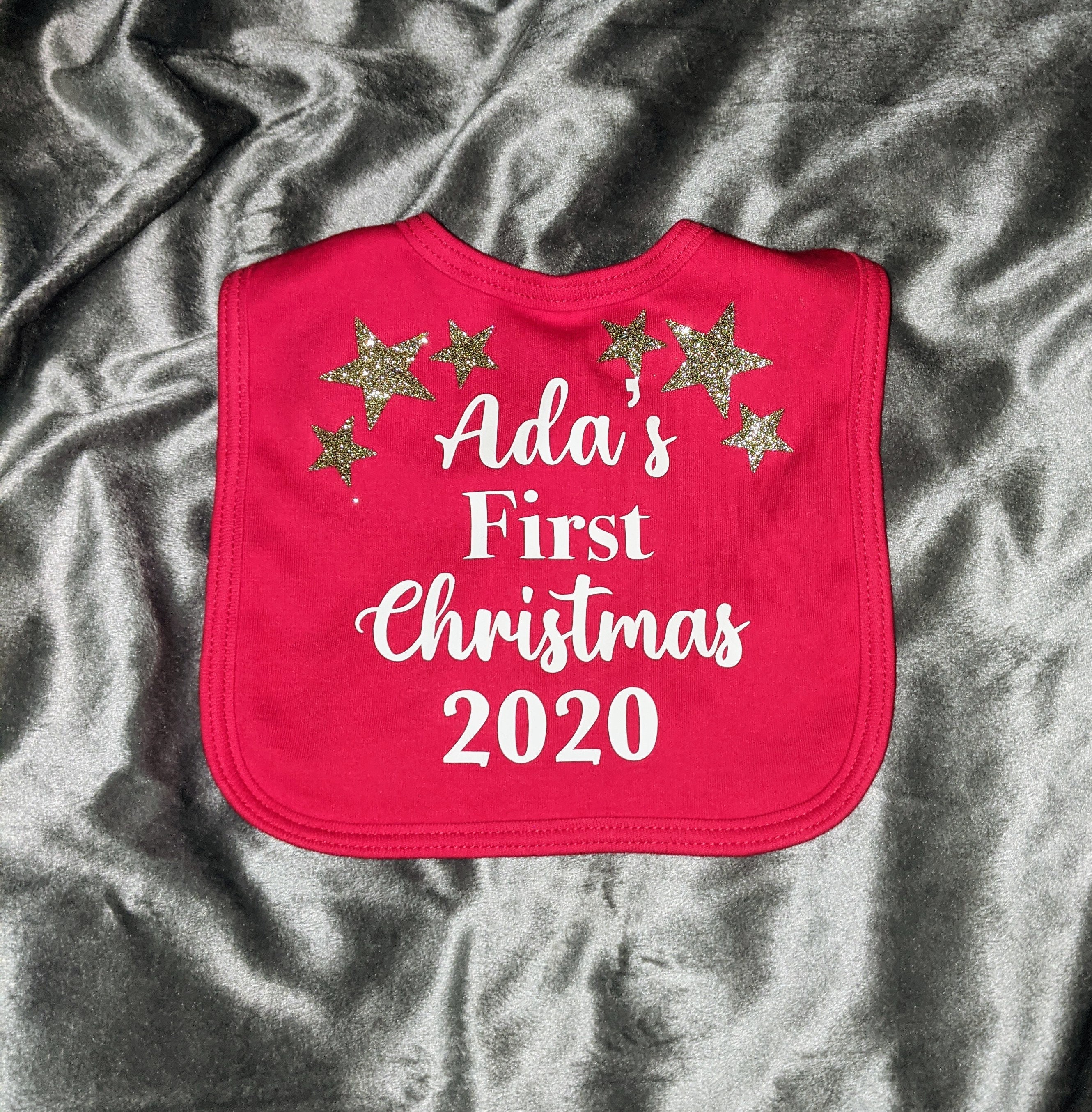 Personalised Christmas Baby Bib Etsy