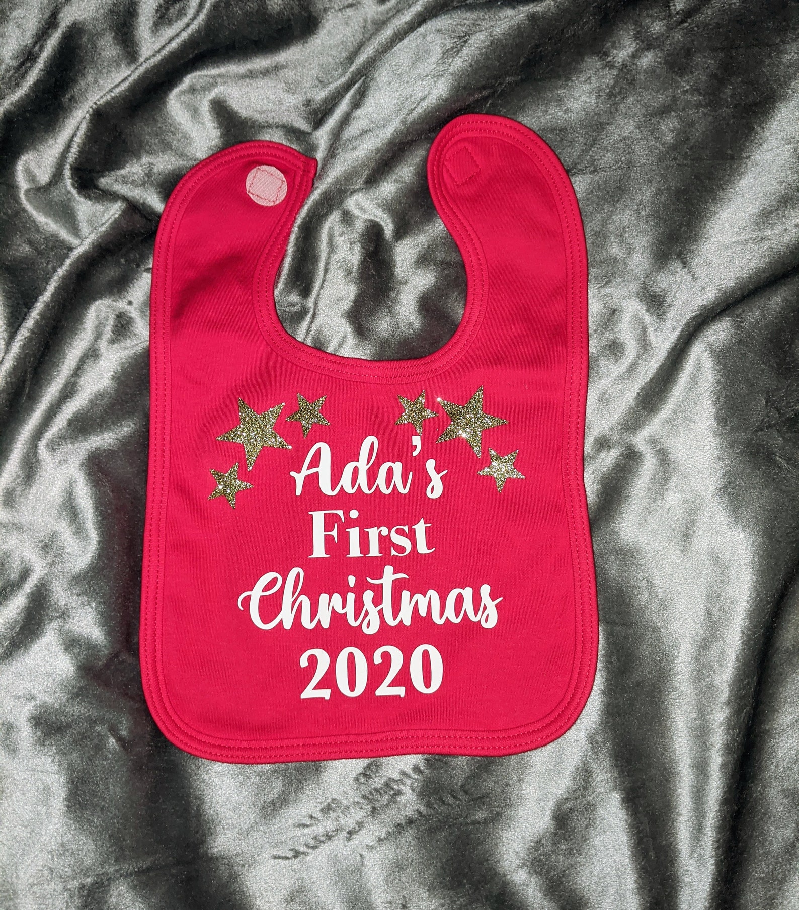 Personalised Christmas Baby Bib Etsy