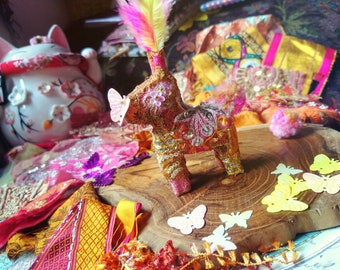 Made To Order CUSTOM COLOURED sari patchwork piñata earrings
