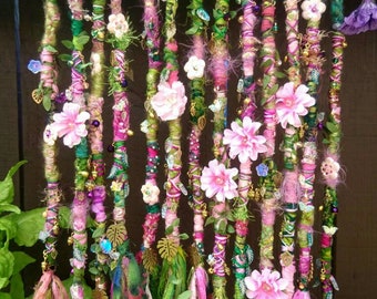 Bohemian recycled sari silk fairytale fairy hairwraps faerie hippie
