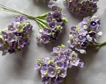 Vintage NOS Millinery Forget-me-not Flower Bunch - LAVENDER, Light Purple