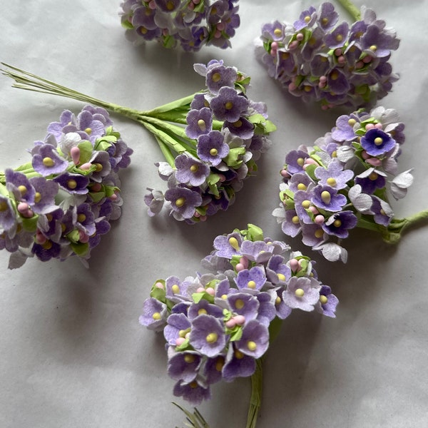 Vintage NOS Millinery Forget-me-not Flower Bunch - LAVENDER, Light Purple