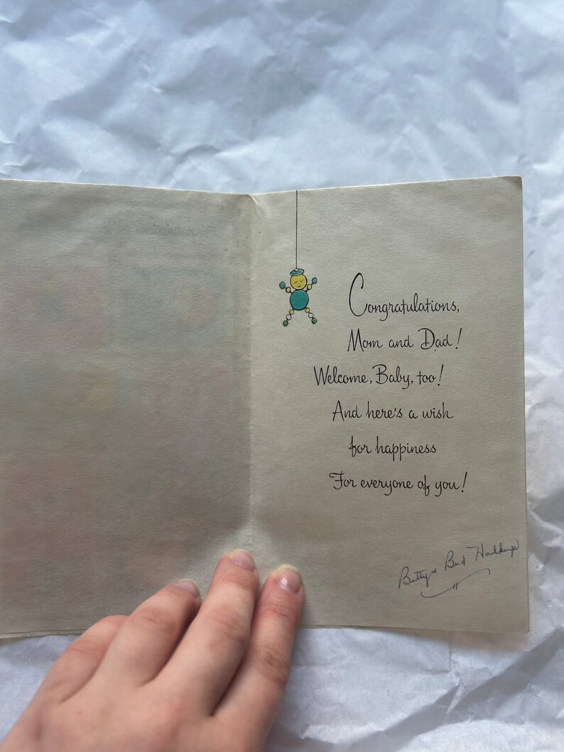 Vintage Baby Congratulations Card - Pastel Vintage Ephemera - Etsy