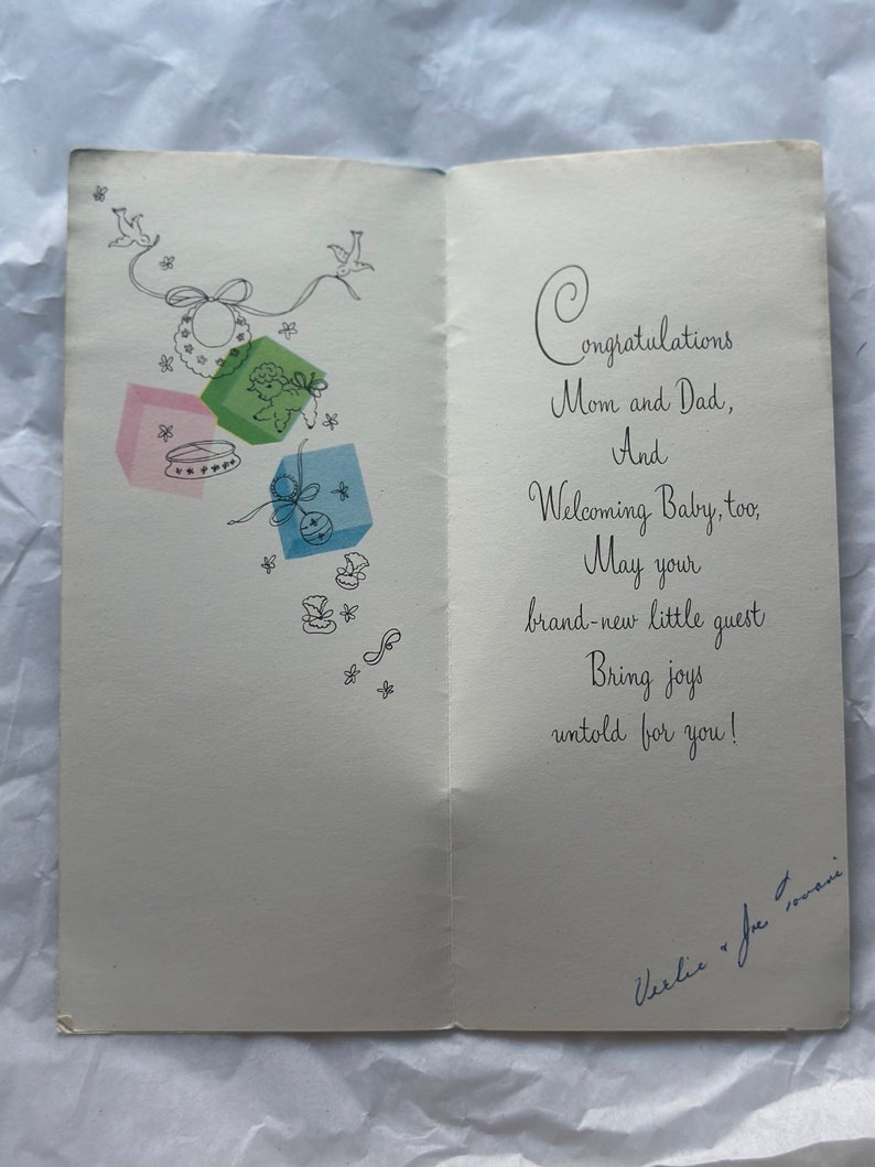 Vintage Baby Congratulations Card - Etsy