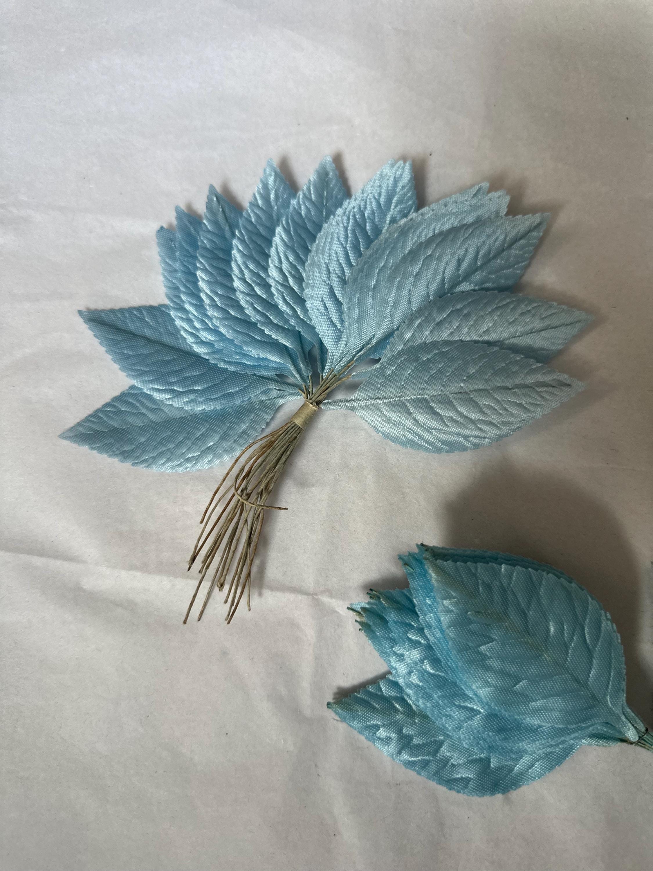One (1) Vintage Millinery Leaf Bunch - Blue - Etsy