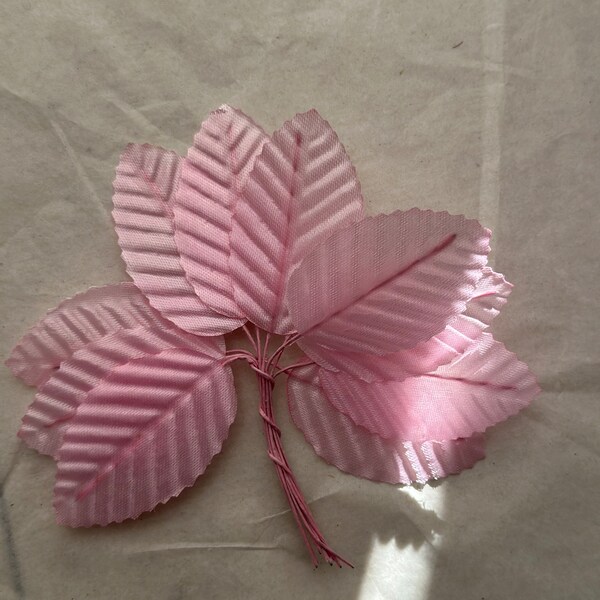 VINTAGE Light Pink Millinery Leaves