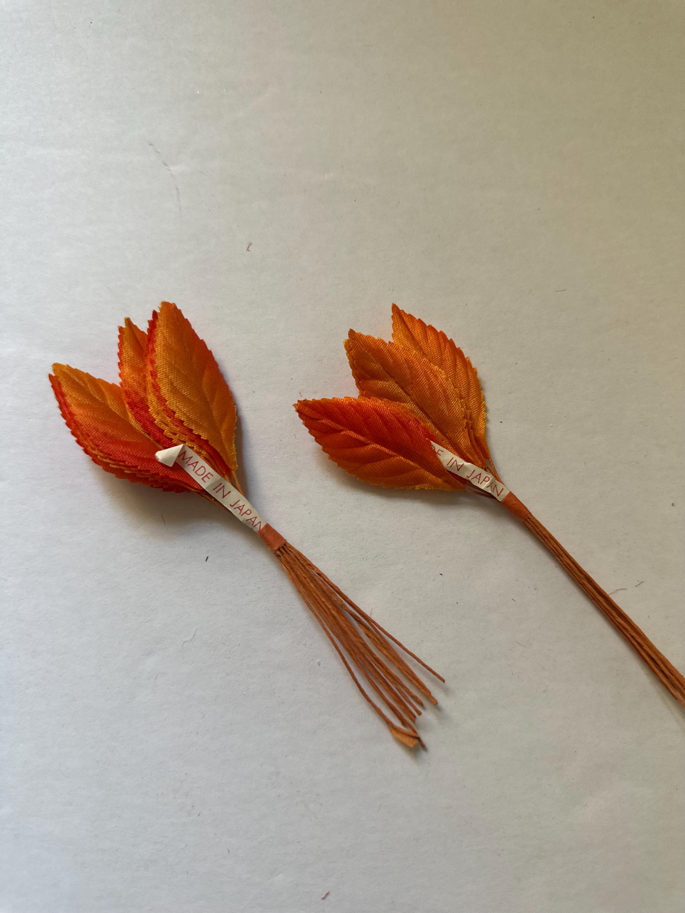 One (1) Vintage Millinery Leaf Bunch - Orange, JAPAN - Etsy