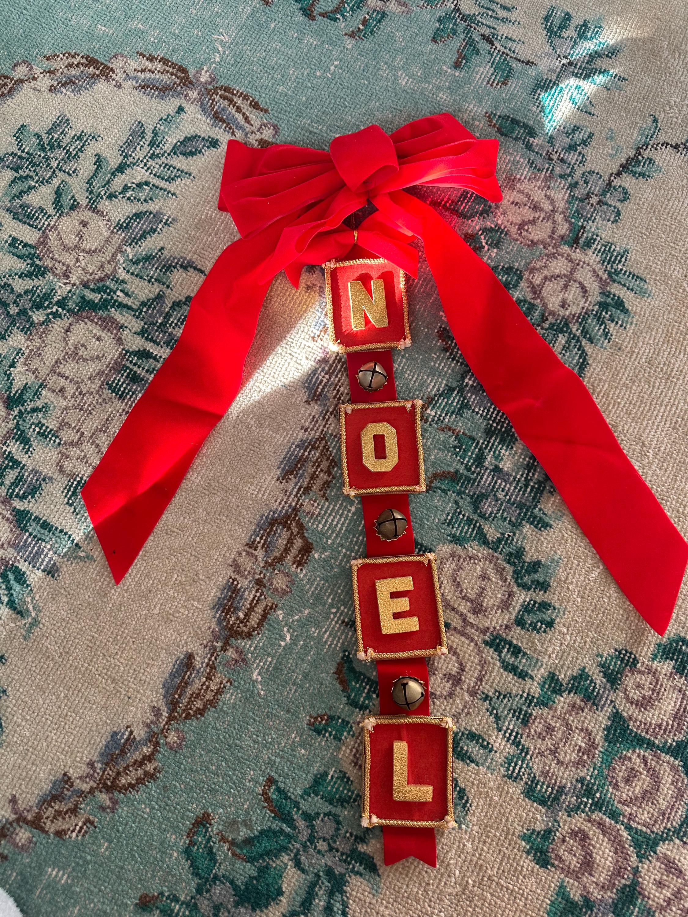 Vintage NOEL Christmas Hanging Sign - Vintage Door Hanging