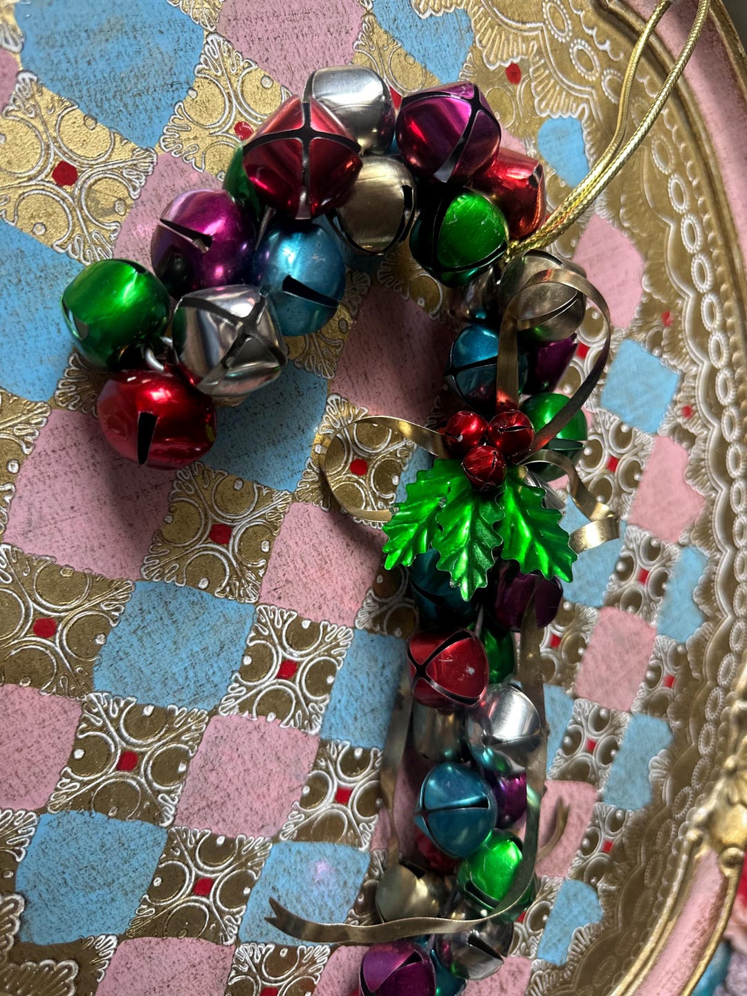 Vintage Christmas Jingle Bells Candy Cane - Vintage Holiday Christmas ...