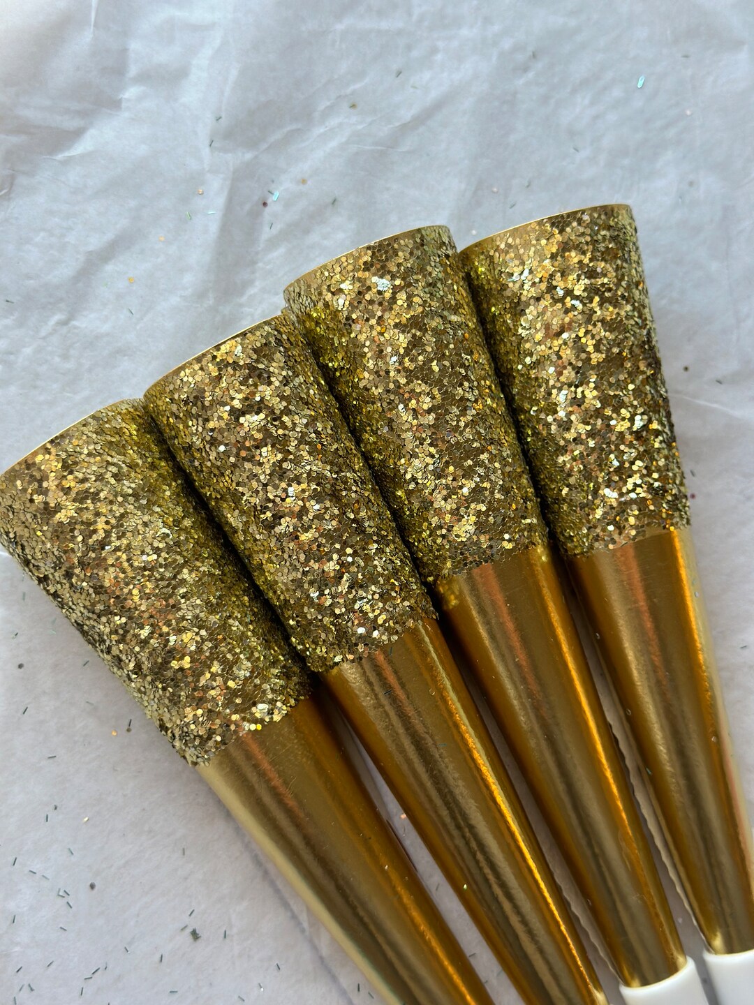 Glittered 1970s Vintage Party Horns GOLD Vintage New Years Etsy