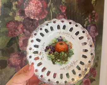 Plato pequeño de recuerdo decorativo de fruta vintage