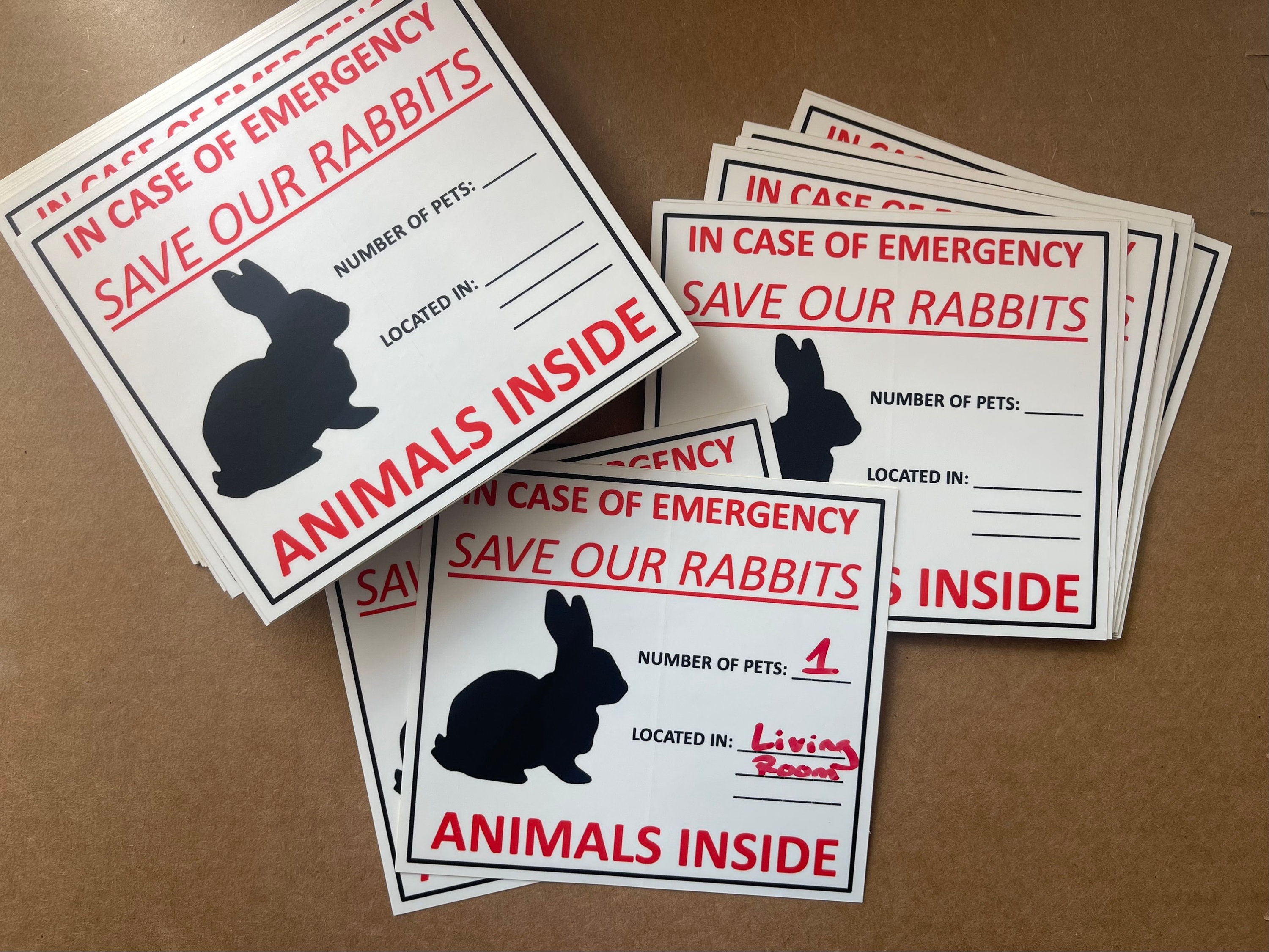 EMERGENCY Rabbit Rescue (1) STICKER - in Case of Emergency, Save Pets ...