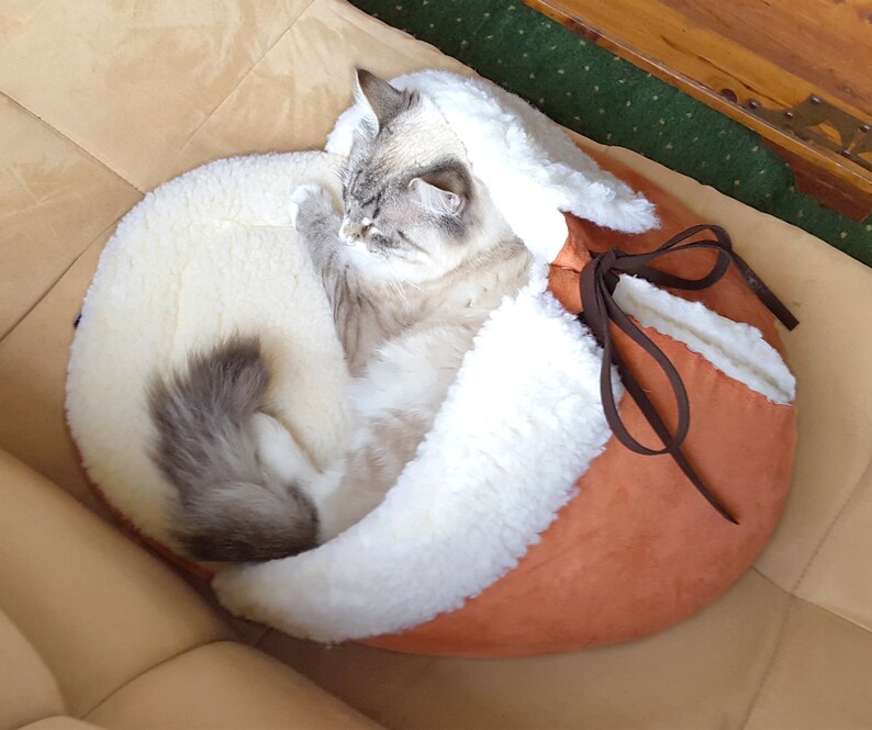 Giant Slipper Shoe Cat Bed in Orange Sherpa Pet Bed Jumbo Etsy
