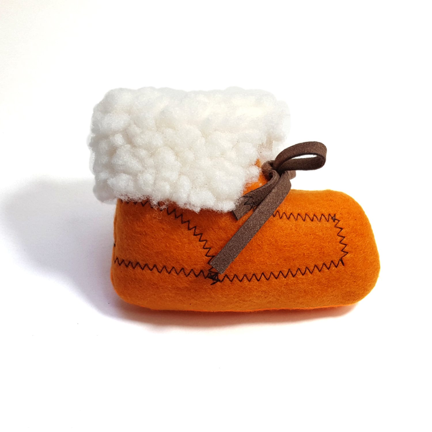 Moccasin Catnip Cat Shoe Toy in Mocha With Fluffy Faux Sherpa Etsy